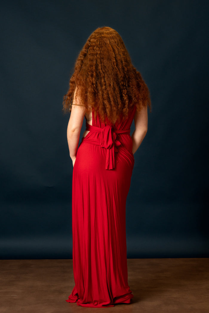 Godinnen Jurk Aphrodite, koraalrood