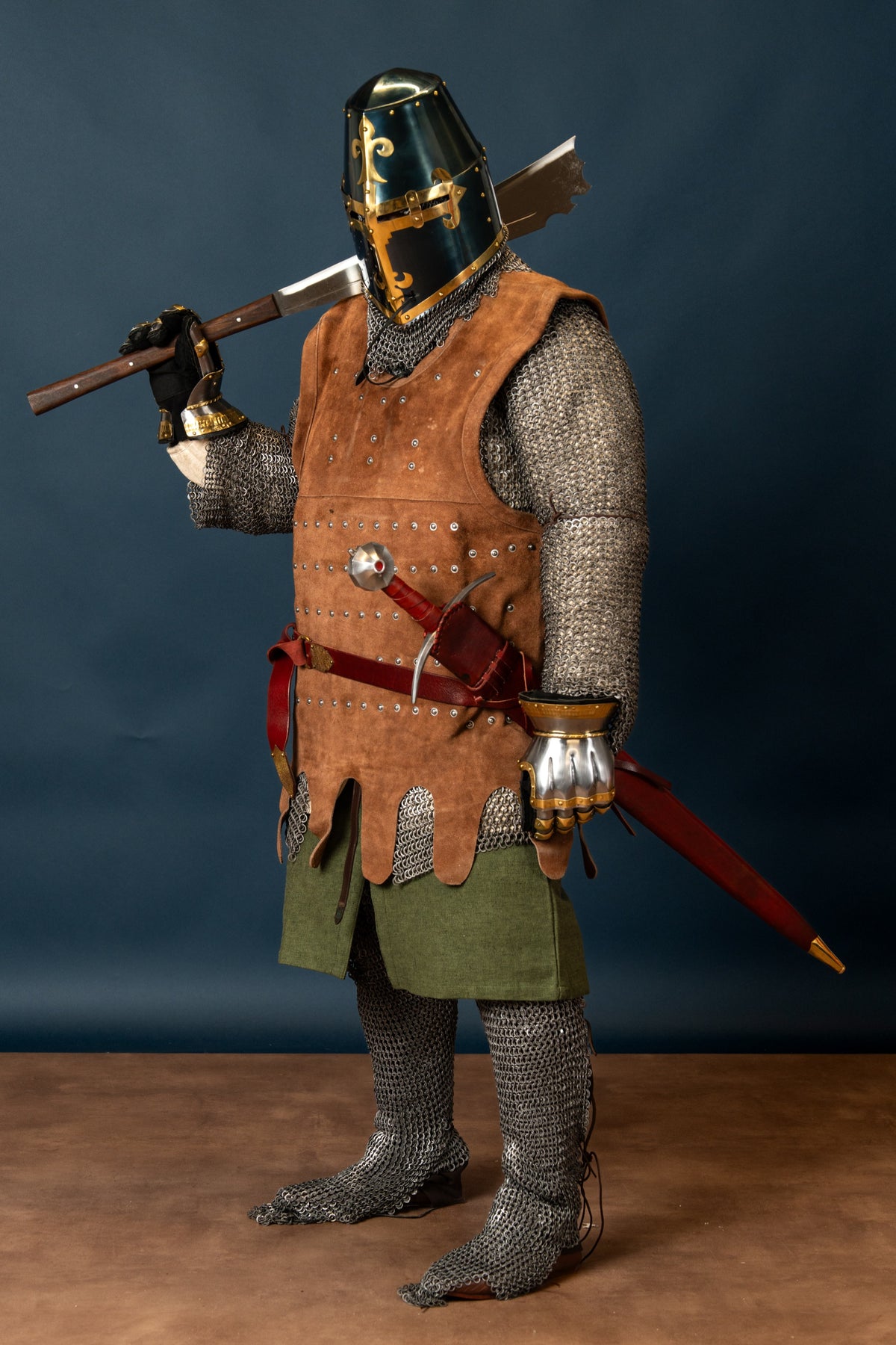 Hauberk with split, round rings - round rivets, 10 mm