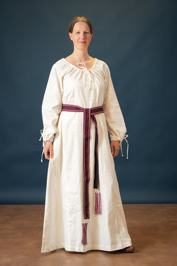 Chemise medieval Matilda, vestido interior, blanca