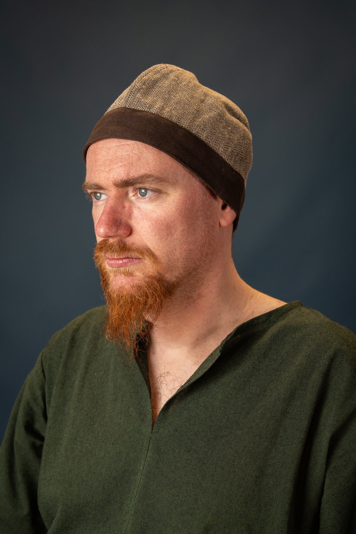 Gorro Birka con motivo de espiga, marrón