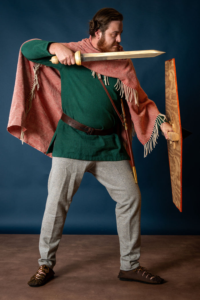 100 % uldtæppe/kappe, sildebensvævning, rustfarvet