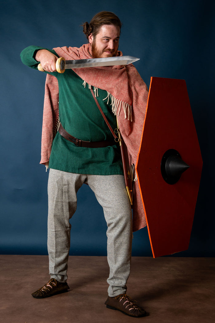 100% wool blanket / cloak, herringbone, rust