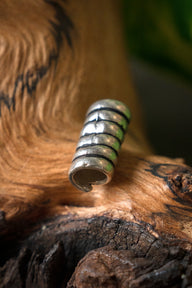 Viking haar/baardkraal, verzilverd brons