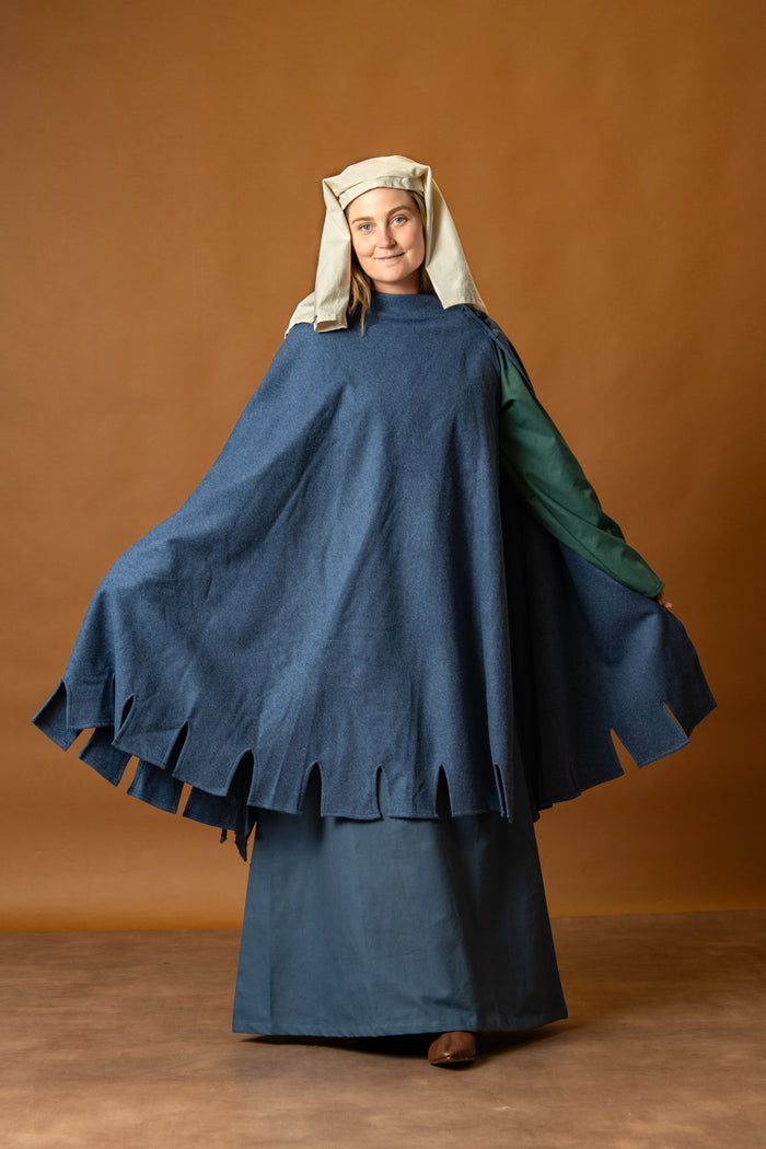 14th century cloak Bockstenman, heuke, wool, blue
