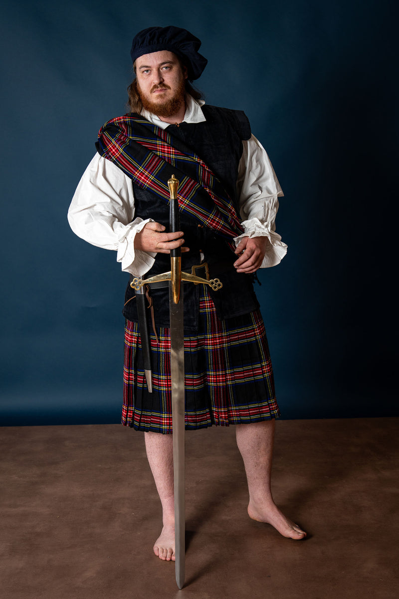 Schotse claymore met messingen pareerstang, semi-scherp