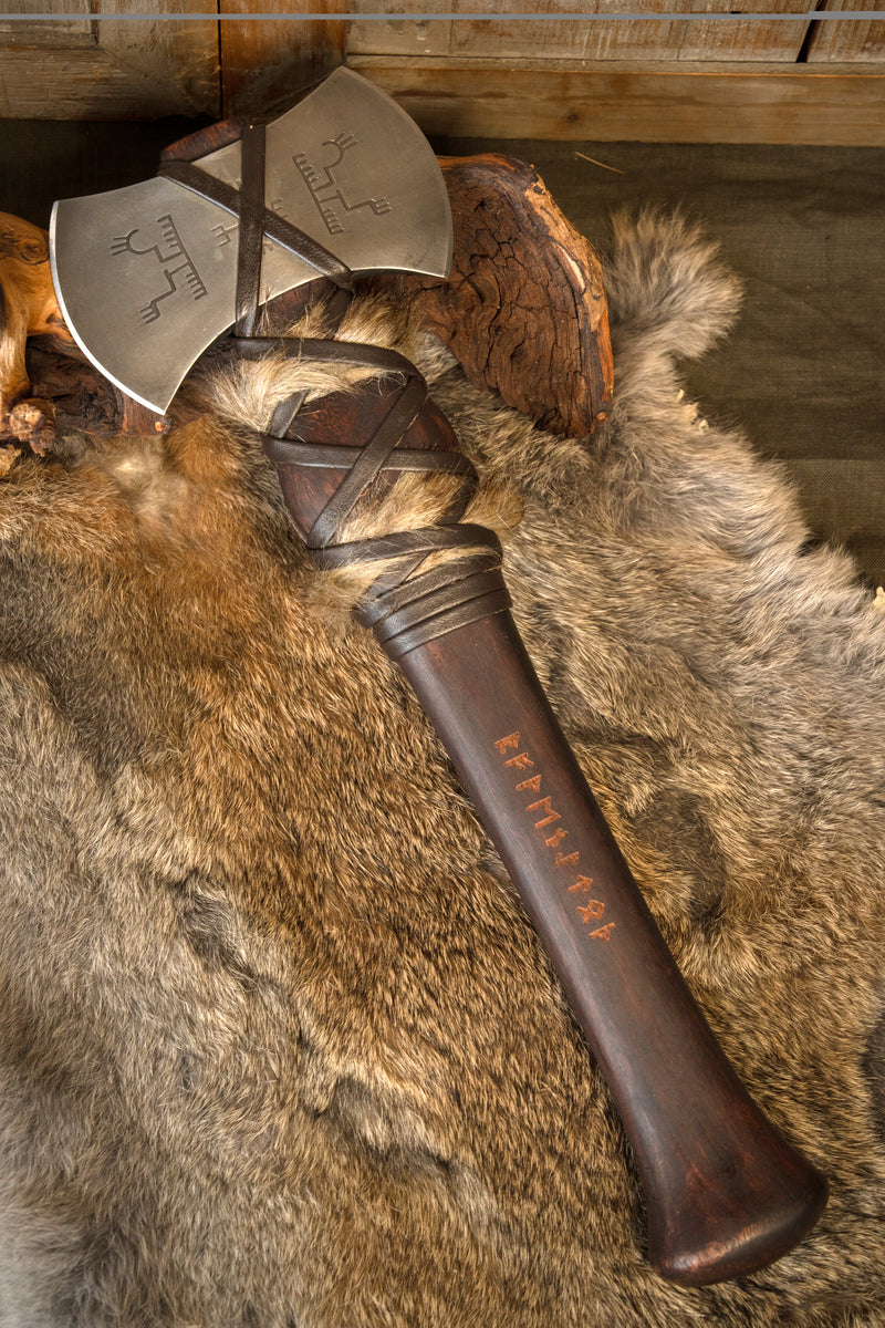Viking axe and knife set, semi-sharp