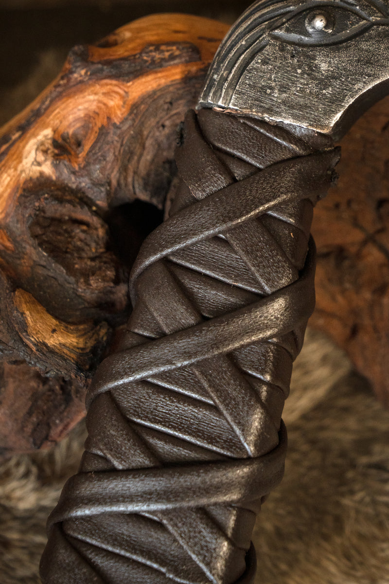 Set Wikinger Axt und Messer, halb scharf