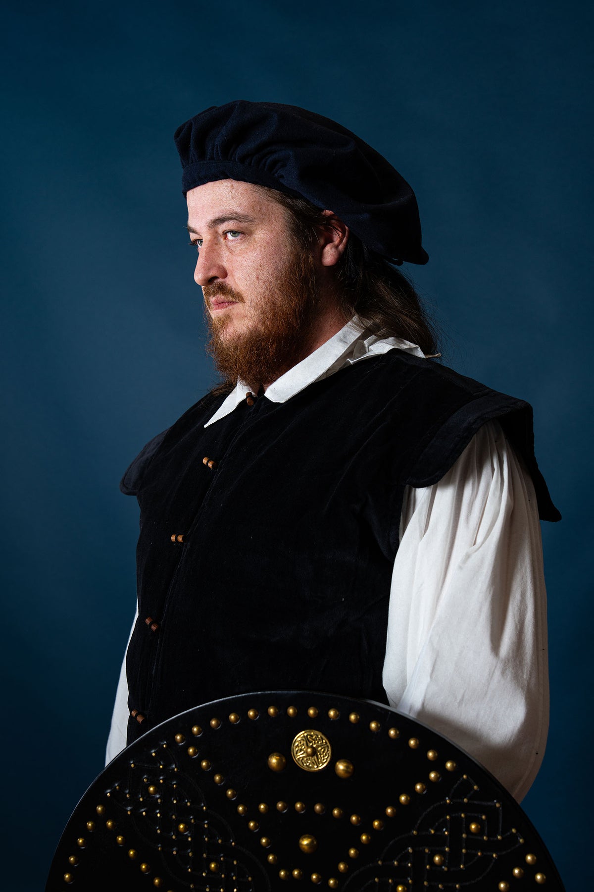 Baret Stefan vlněná směs, modrá