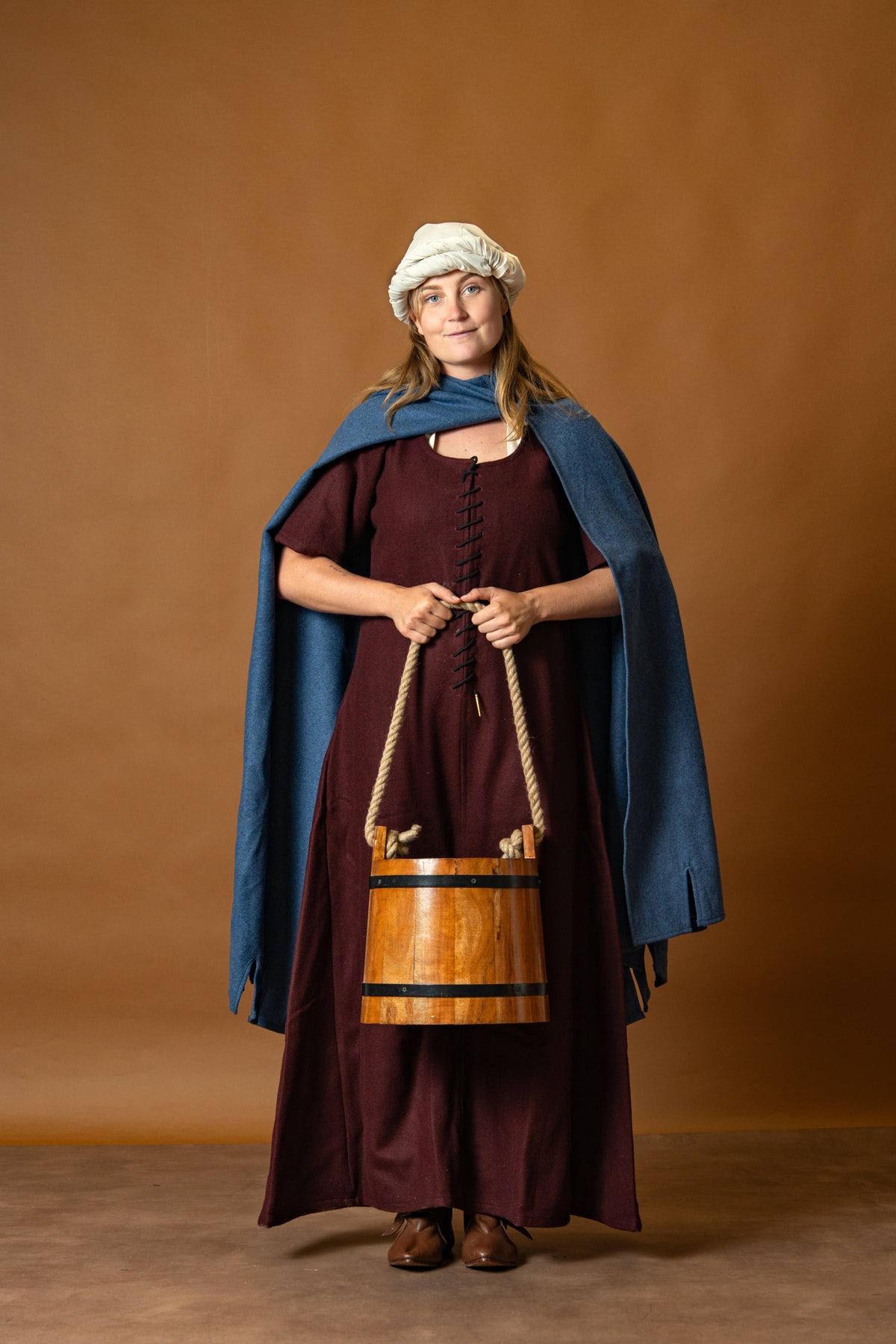 14th century cloak Bockstenman, heuke, wool, blue