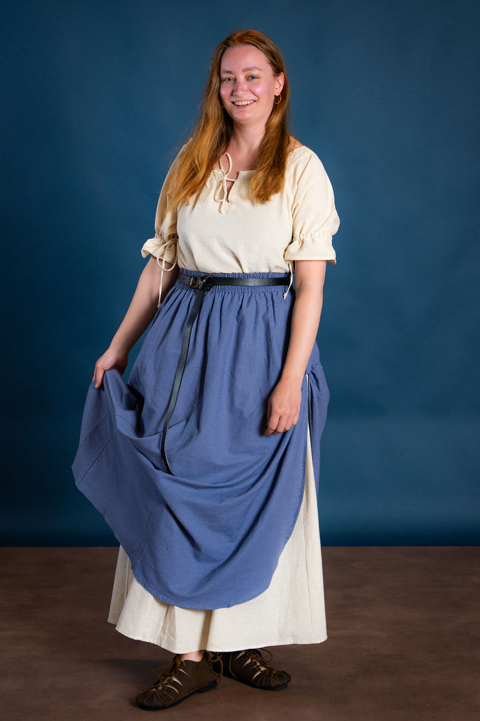 Middeleeuwse rok Elise, blauw