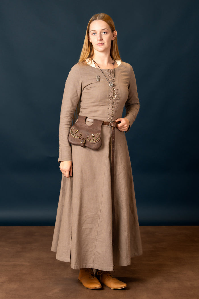 Cotehardie Marian, katoen, bruin
