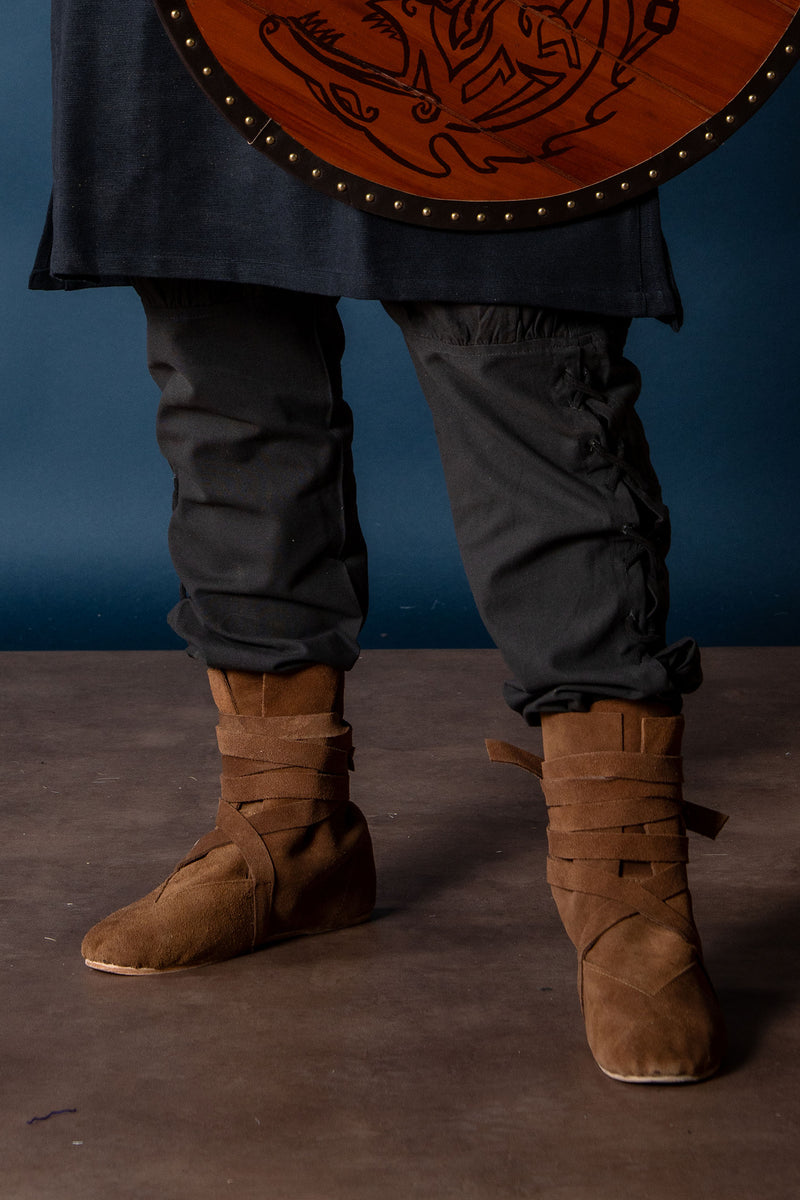 Haithabu Stiefel, Veloursleder, braun