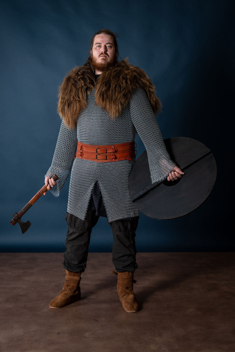 Hauberk med slits, galvaniserad, oklinkad, 10 mm