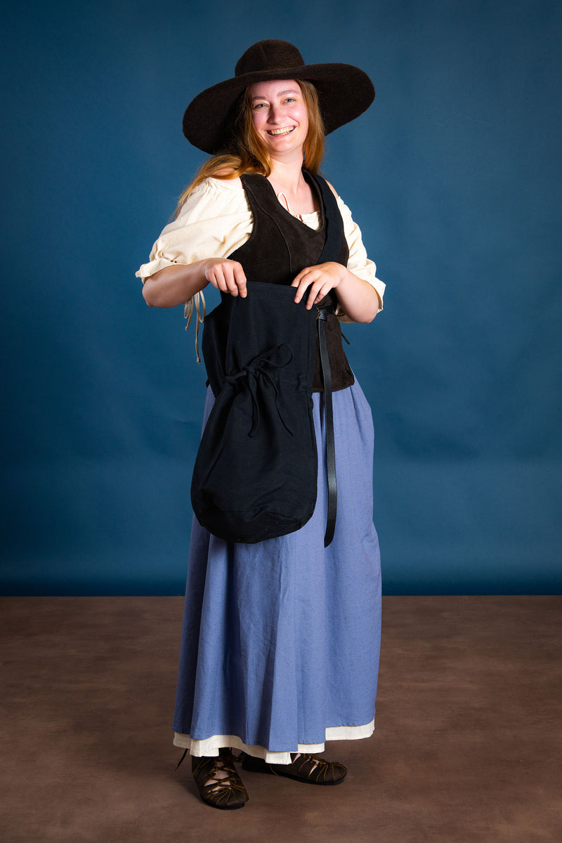 Borsa a tracolla in tessuto, nera