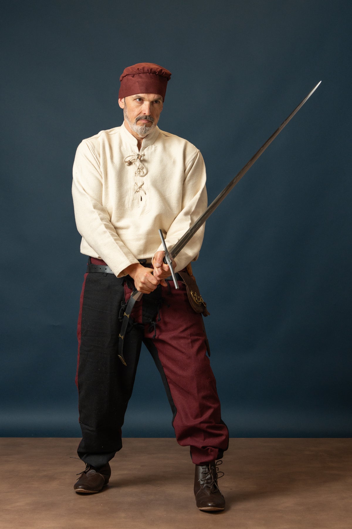 Mittelalterliche Mütze Armin, bordeauxrot