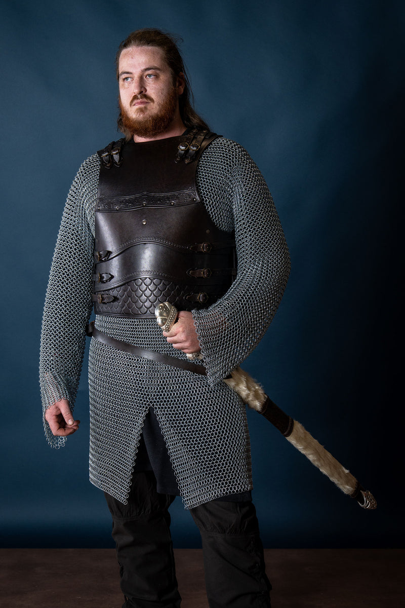 Hauberk med slits, galvaniserad, oklinkad, 10 mm