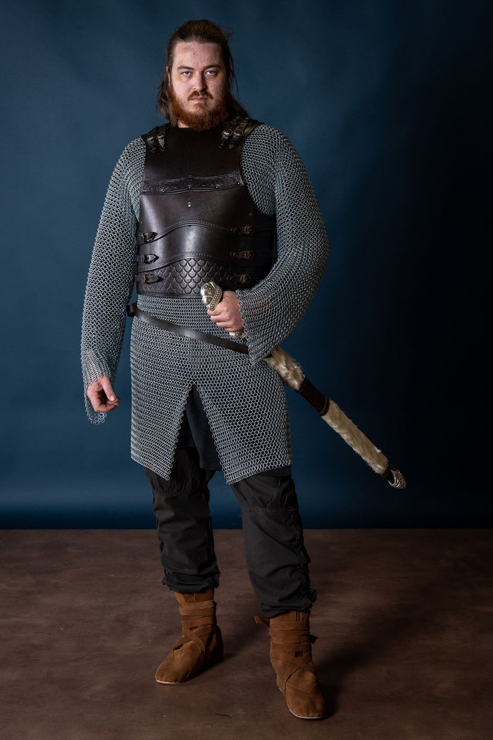 Leren kuras Gawain, zwart