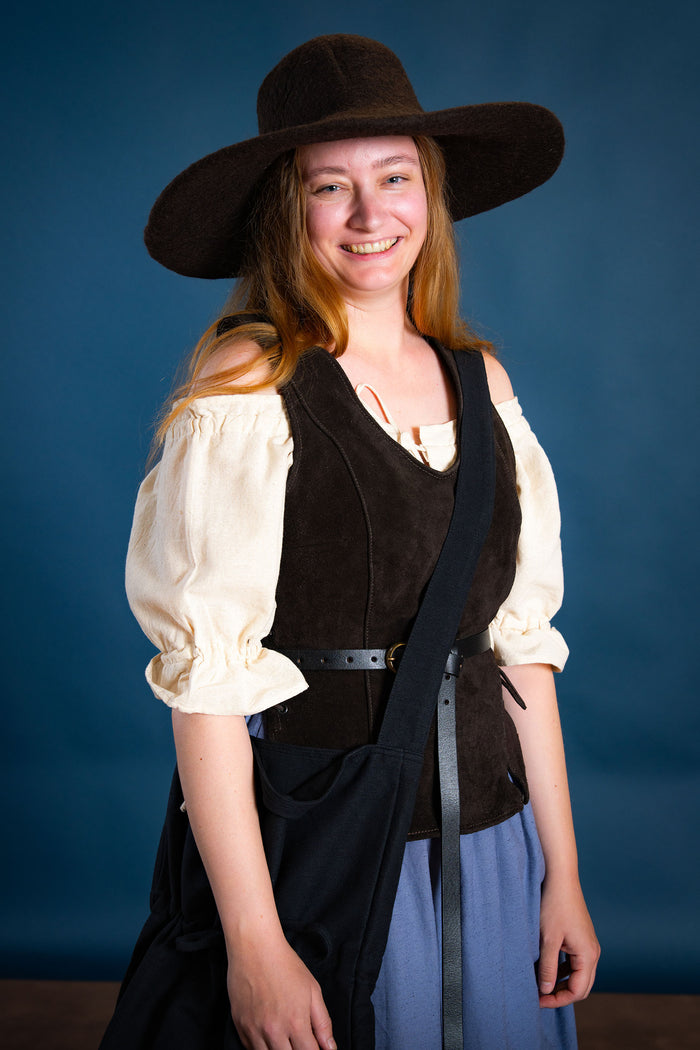Lær Lisa damer doublet, brun
