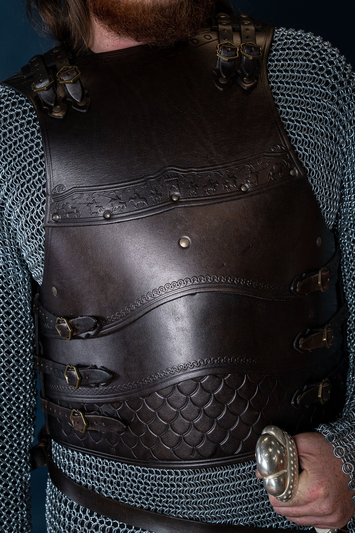 Leren kuras Gawain, zwart