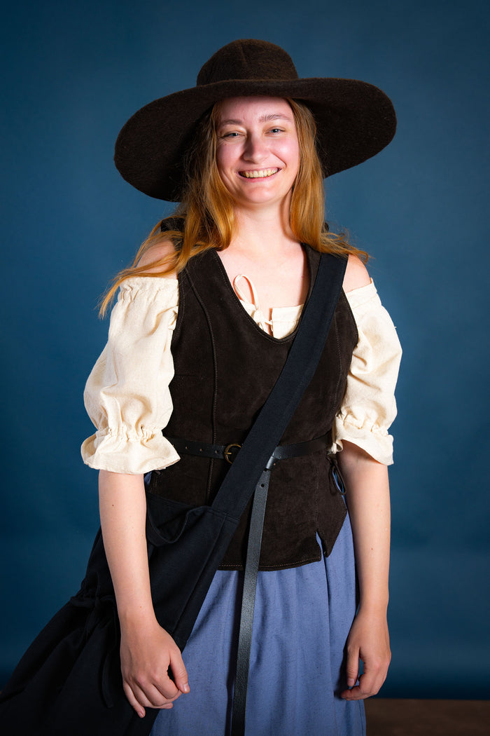 Lær Lisa damer doublet, brun