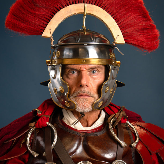 Cimier de casque romain, rouge