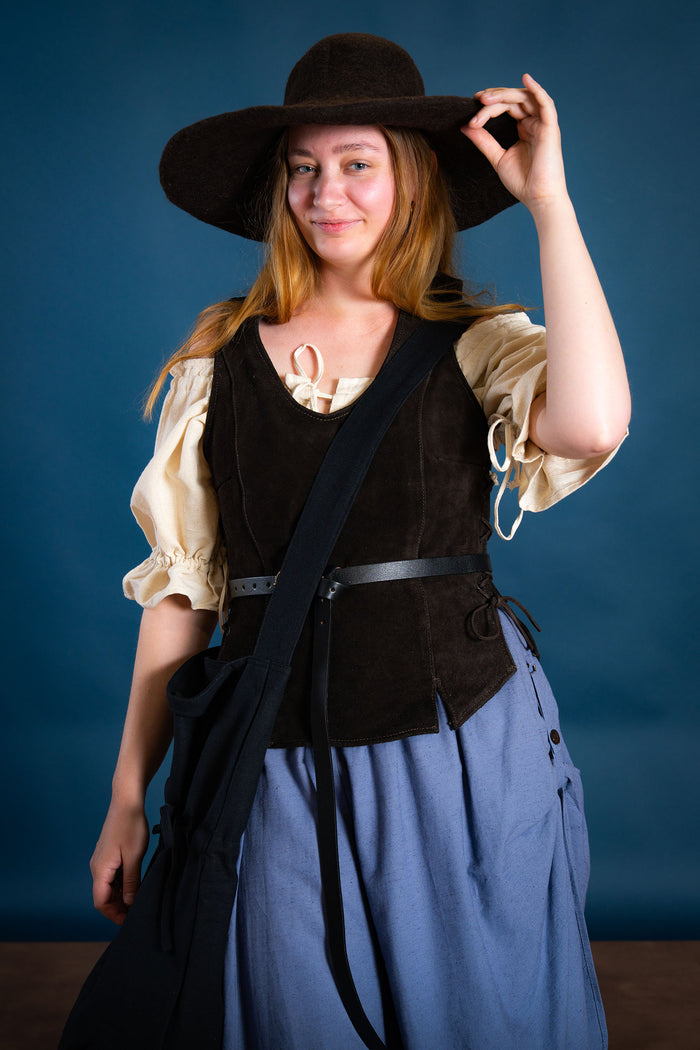 Lær Lisa damer doublet, brun
