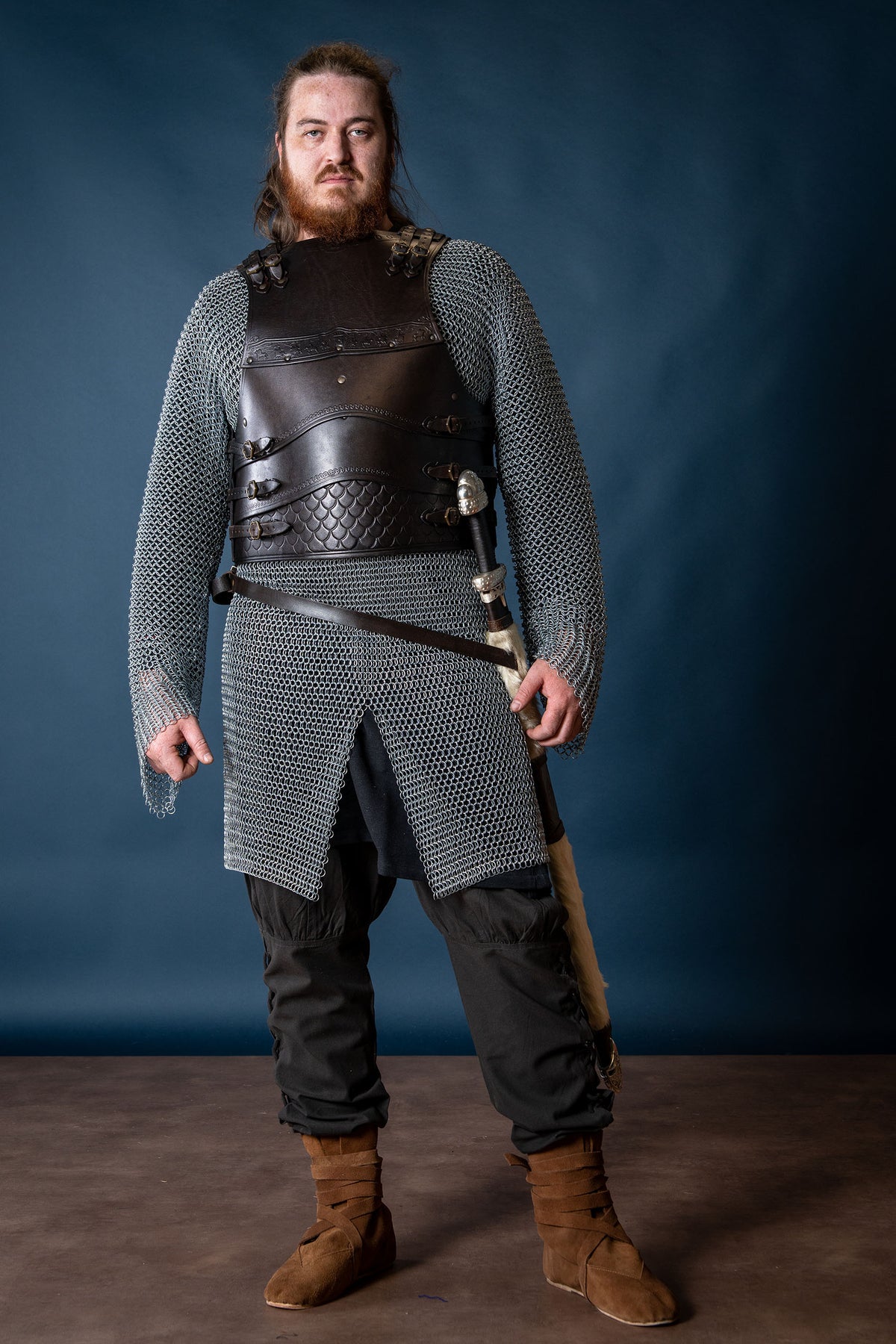 Leren kuras Gawain, zwart