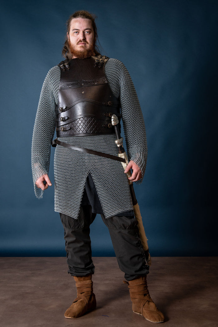 Leren kuras Gawain, zwart
