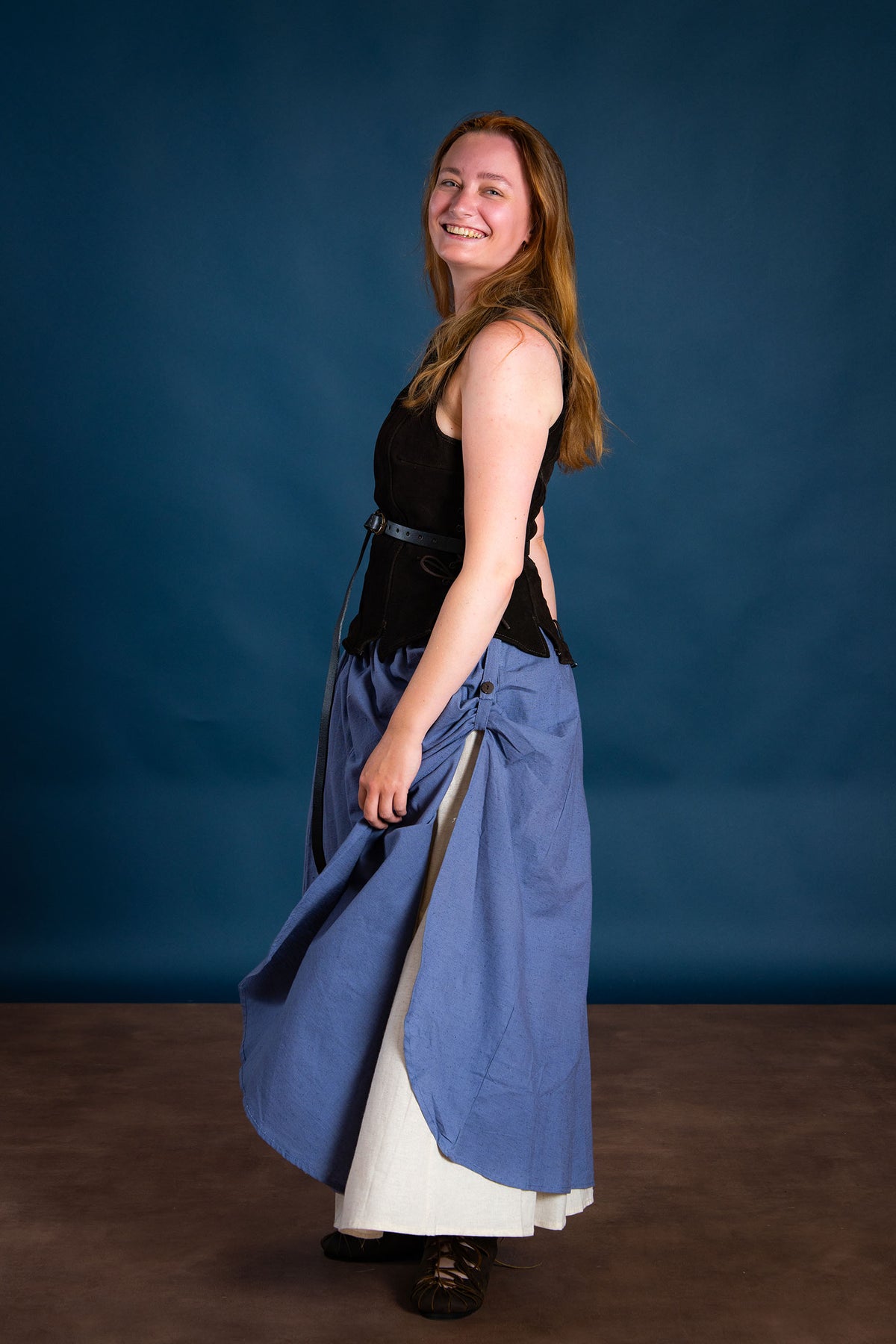 Lær Lisa damer doublet, brun