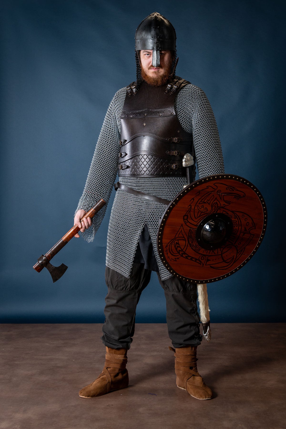 Leren kuras Gawain, zwart