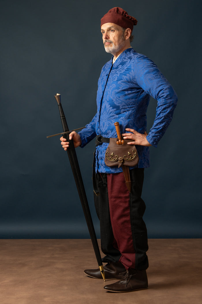 Cotehardie Rodrigo, brokaat, blauw