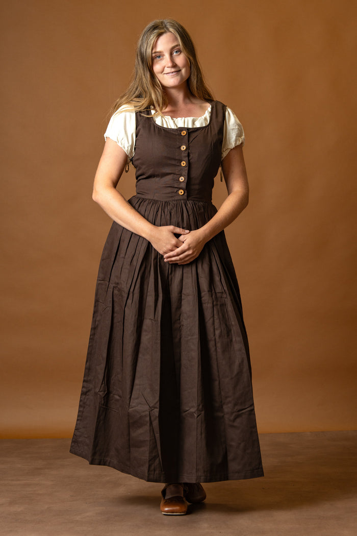 Middelalder kirtle Lene, brun