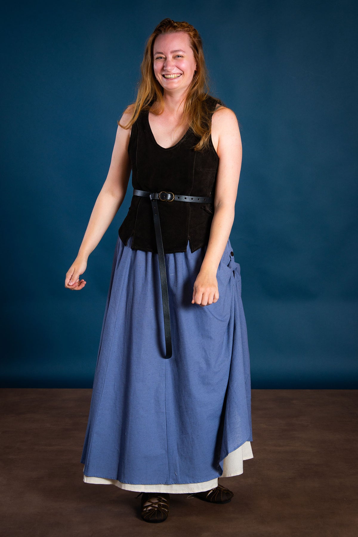 Lær Lisa damer doublet, brun