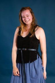 Lær Lisa damer doublet, brun