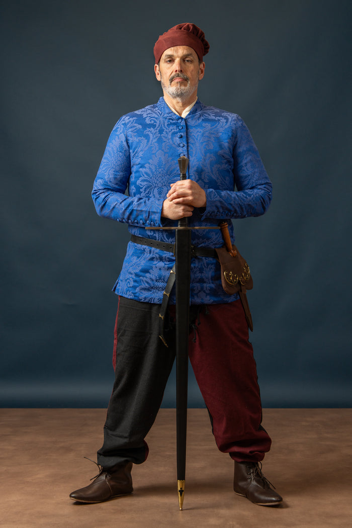 Cotehardie Rodrigo, brokaat, blauw