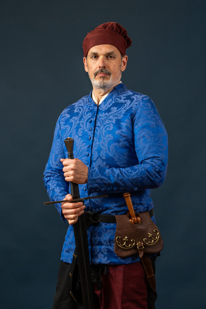 Cotehardie Rodrigo, brokaat, blauw