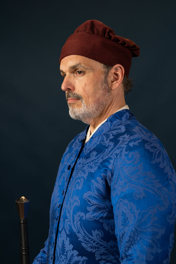 Cotehardie Rodrigo, brokaat, blauw