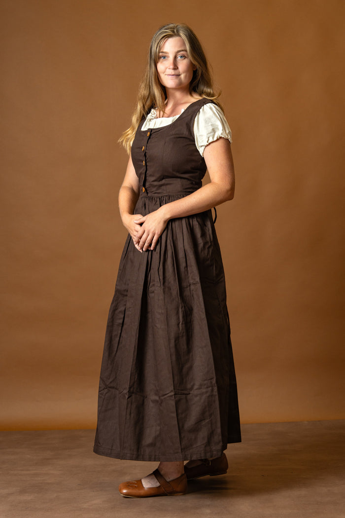 Middelalder kirtle Lene, brun
