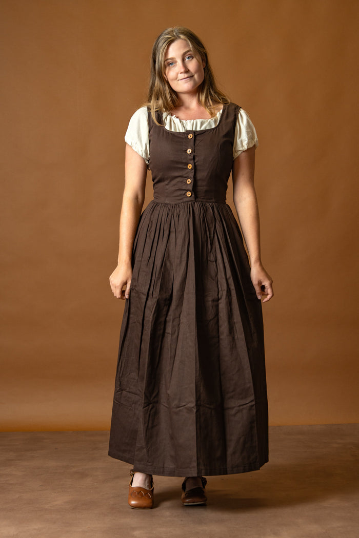 Middelalder kirtle Lene, brun