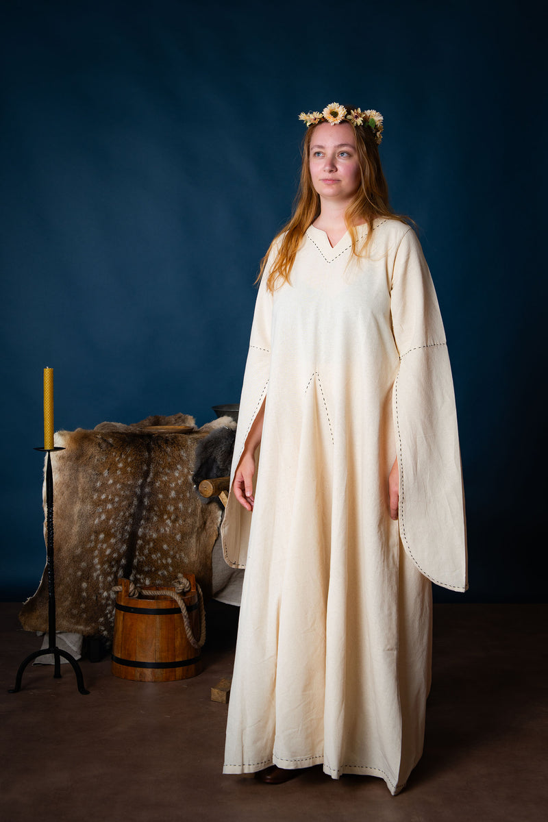 Abito medievale Begina, naturale