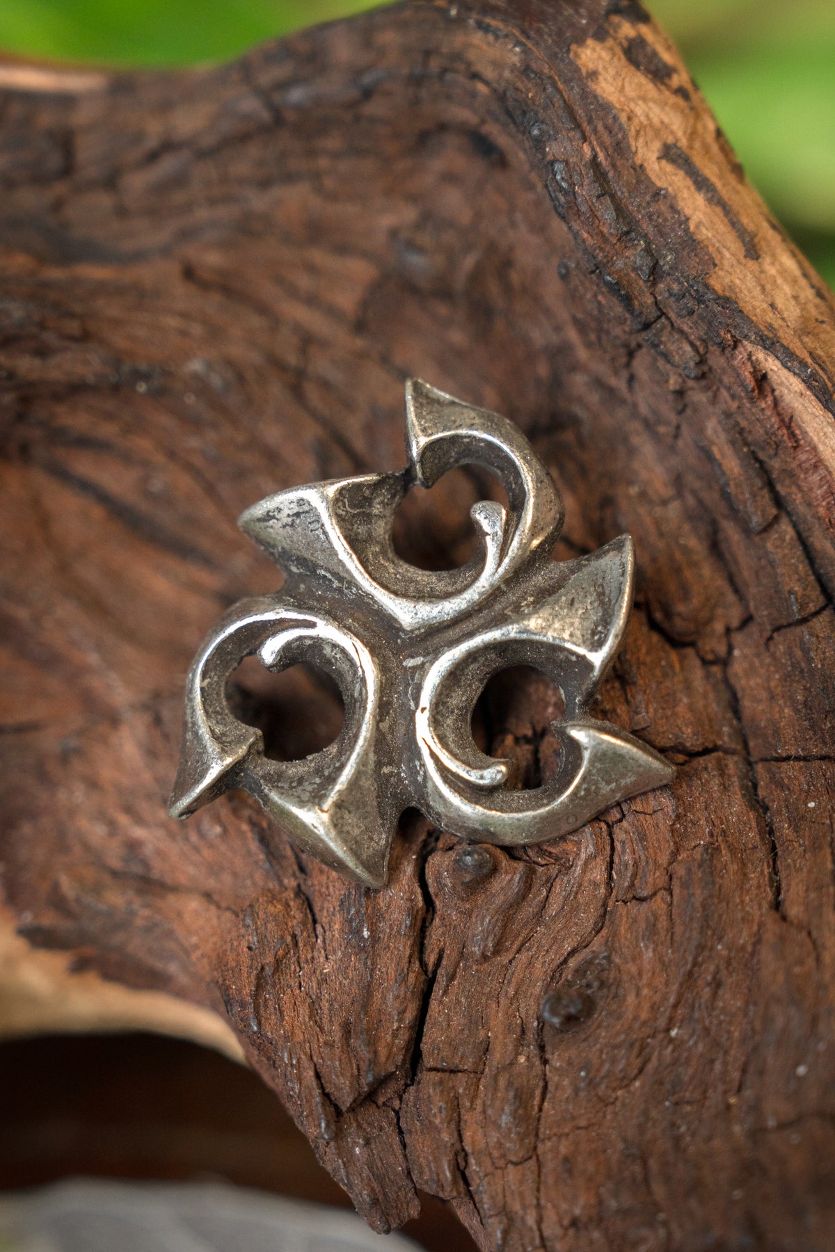 Herraje de cinturón romano de trompeta, plateado