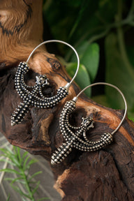 Boucles d'oreilles slaves de Zawada Lanckorońska, bronze argenté