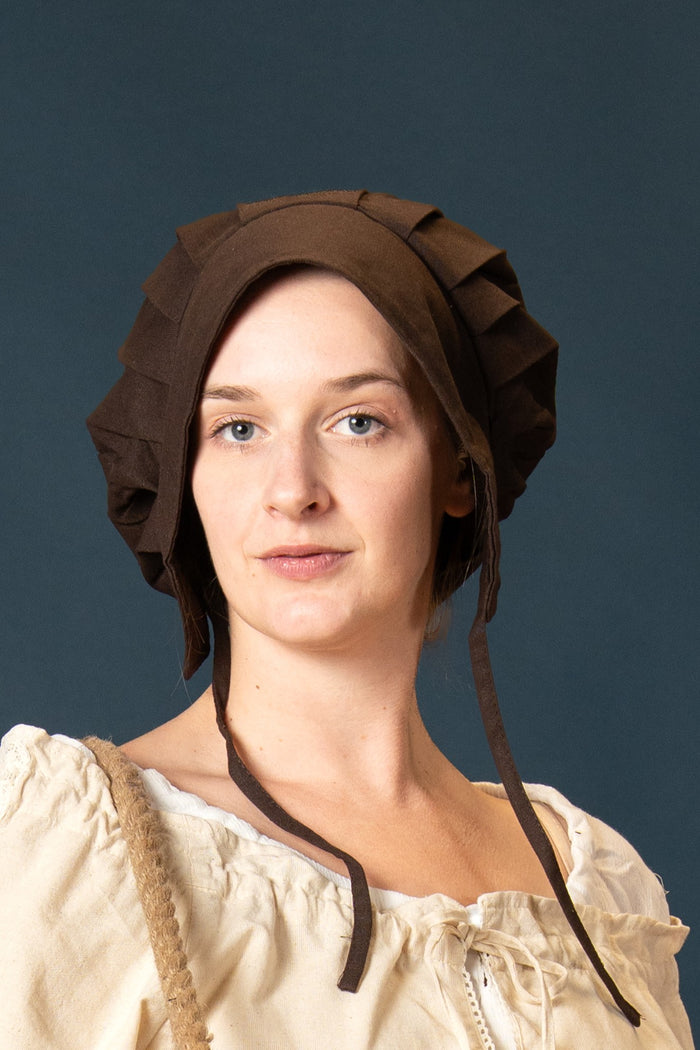 Pleated Baroque Coif Amsterdam, brown