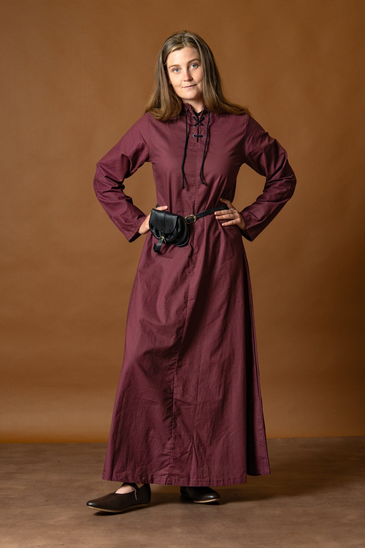 Maritos suknelė, lengvas medvilnė, bordo