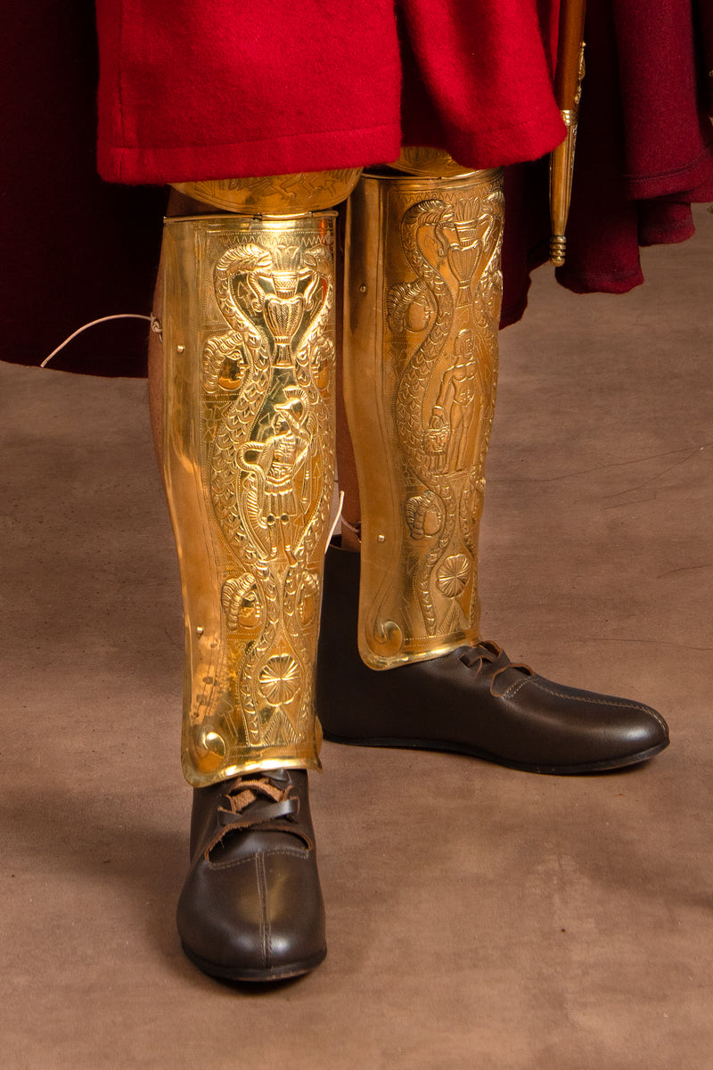 Prätorianergarde Schienbeinschützer, Ocreae, Messing, 1–1,2 mm