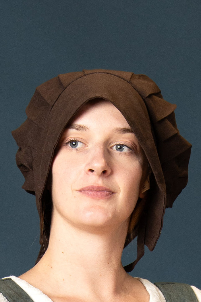Pleated Baroque Coif Amsterdam, brown