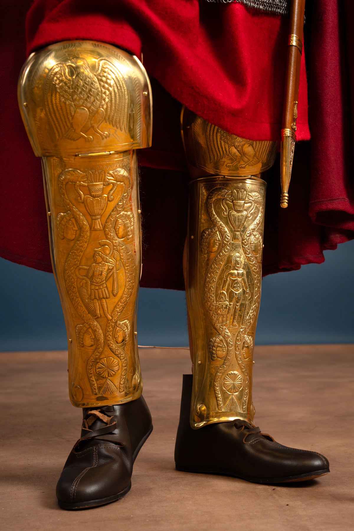 Pretorianska gardets benskenor, ocrae, mässing, 1–1,2 mm