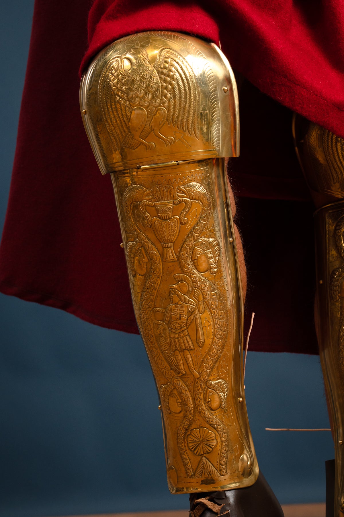 Pretorianska gardets benskenor, ocrae, mässing, 1–1,2 mm