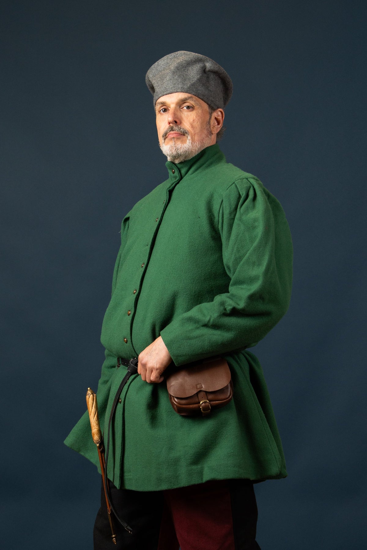 Houppelande Lorenzo, wolmix, groen