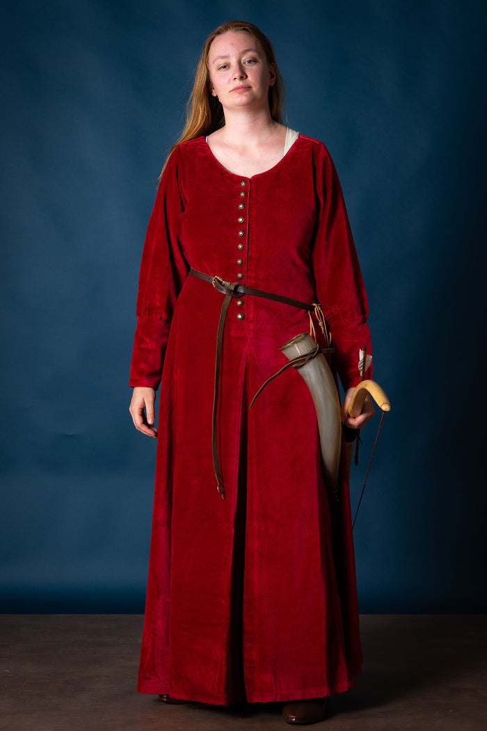 Sammet cotehardie Christina, röd